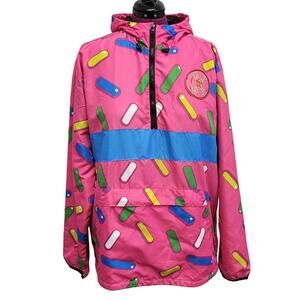 Project X Mens 2XL Sprinkle Donut Quarter Zip Waist Sinch Mesh Lined Jacket